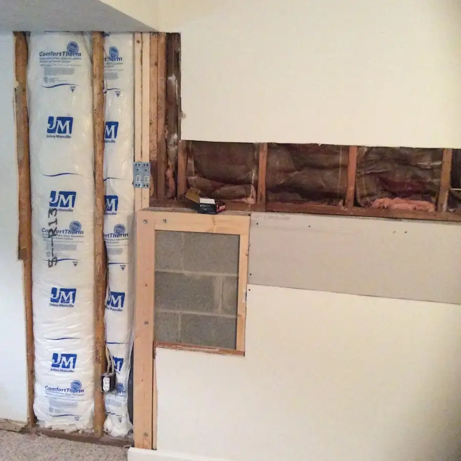 Wall insulation replacement during Contents Cleaning & Restoration in Smithfield